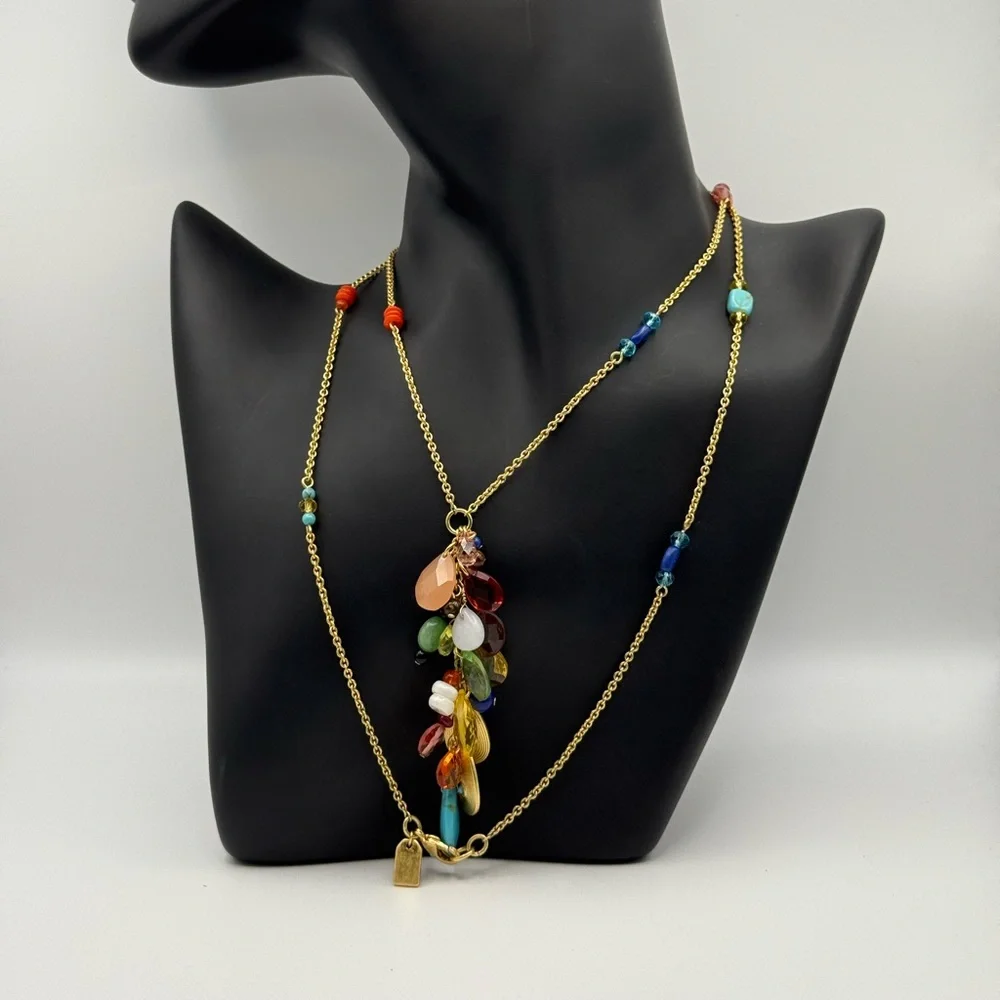 Lauren Ralph Lauren Multicolor Gemstone Long Necklace, Fall Festival - Picture 3 of 4